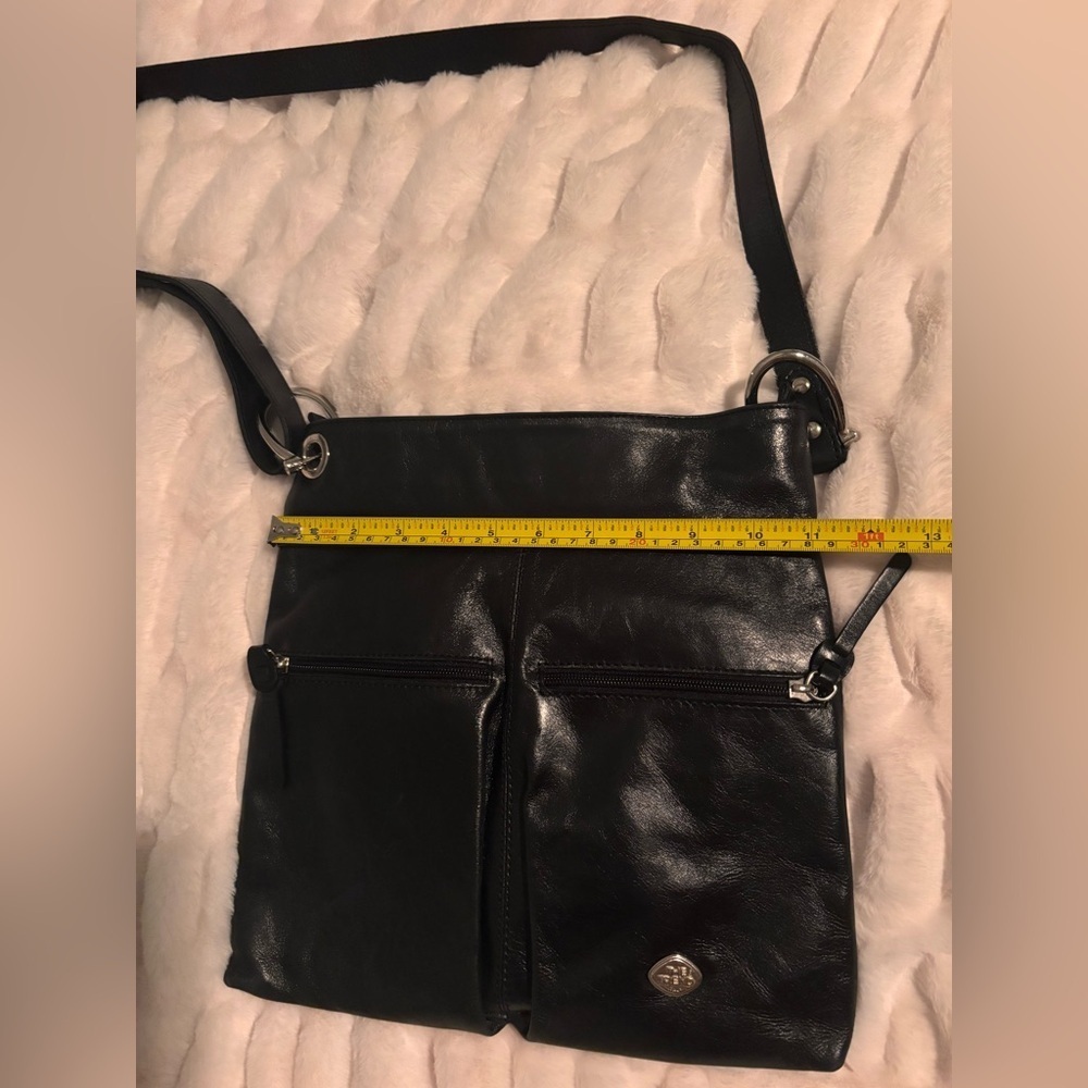 The Trend Black Leather Crossbody Bag with Silver Hardware - Picture 7 of 10